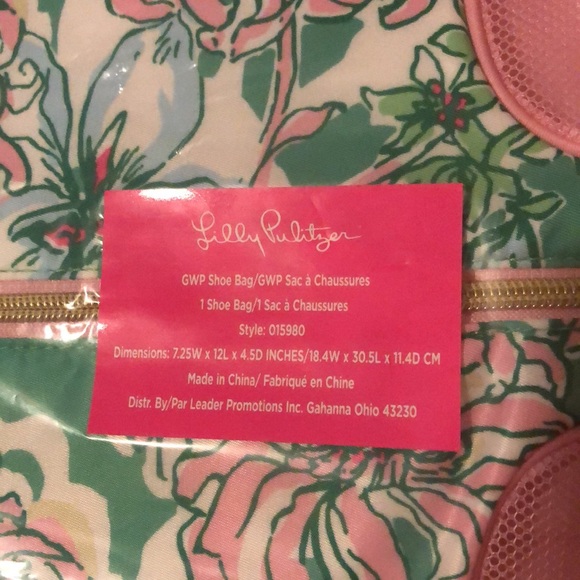 Lilly Pulitzer Shoe Bag Spearmint Blossom Views - Picture 3 of 4